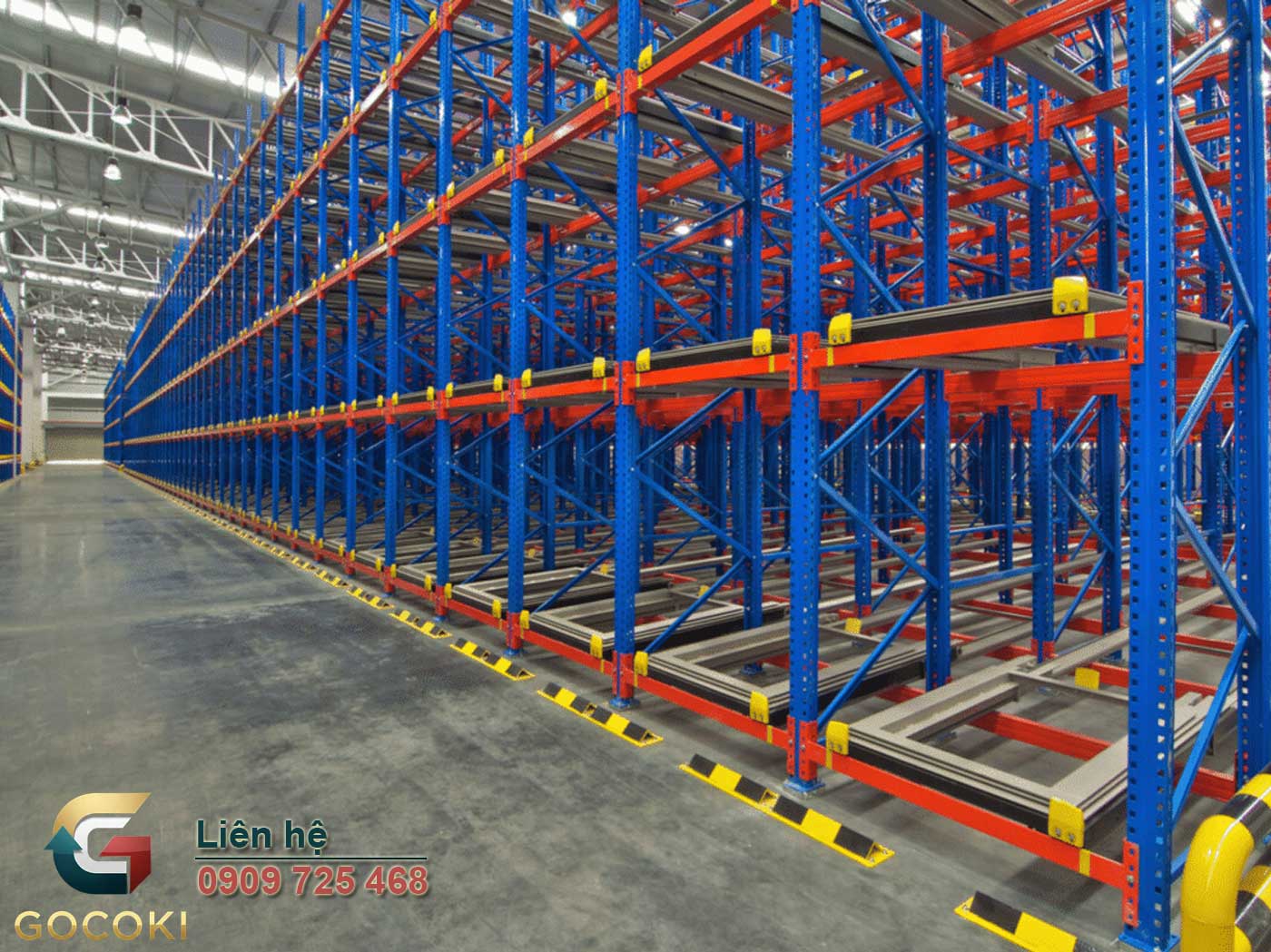 Hệ thống kệ push back cũ lưu trữ pallet mật độ cao