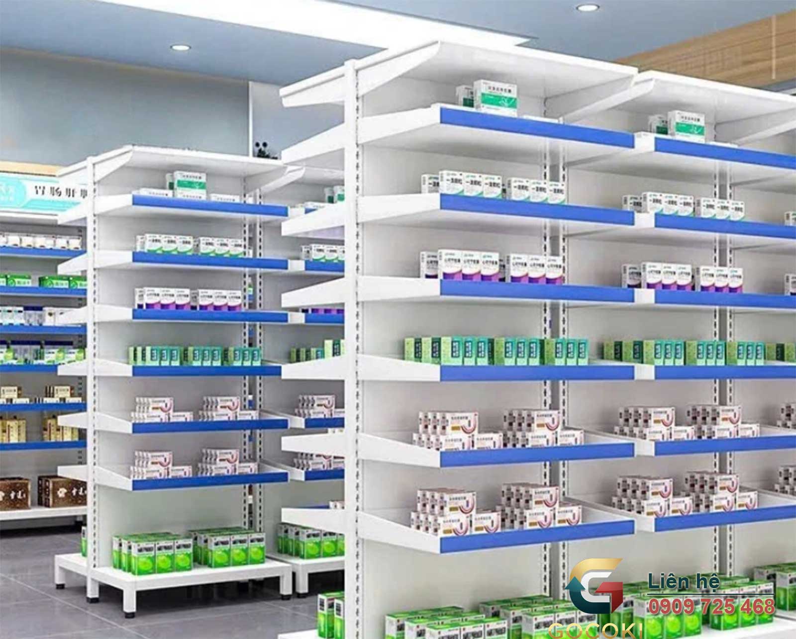 Kệ nhà thuốc thanh lý giá rẻ, mẫu đẹp, chuẩn GPP - Sẵn kho giao ngay