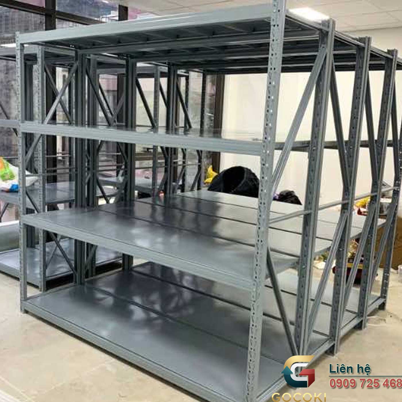 Kệ Trung Tải Mặt Tole Thanh Lý - Lắp Đặt Tận Nơi Nhanh Chóng