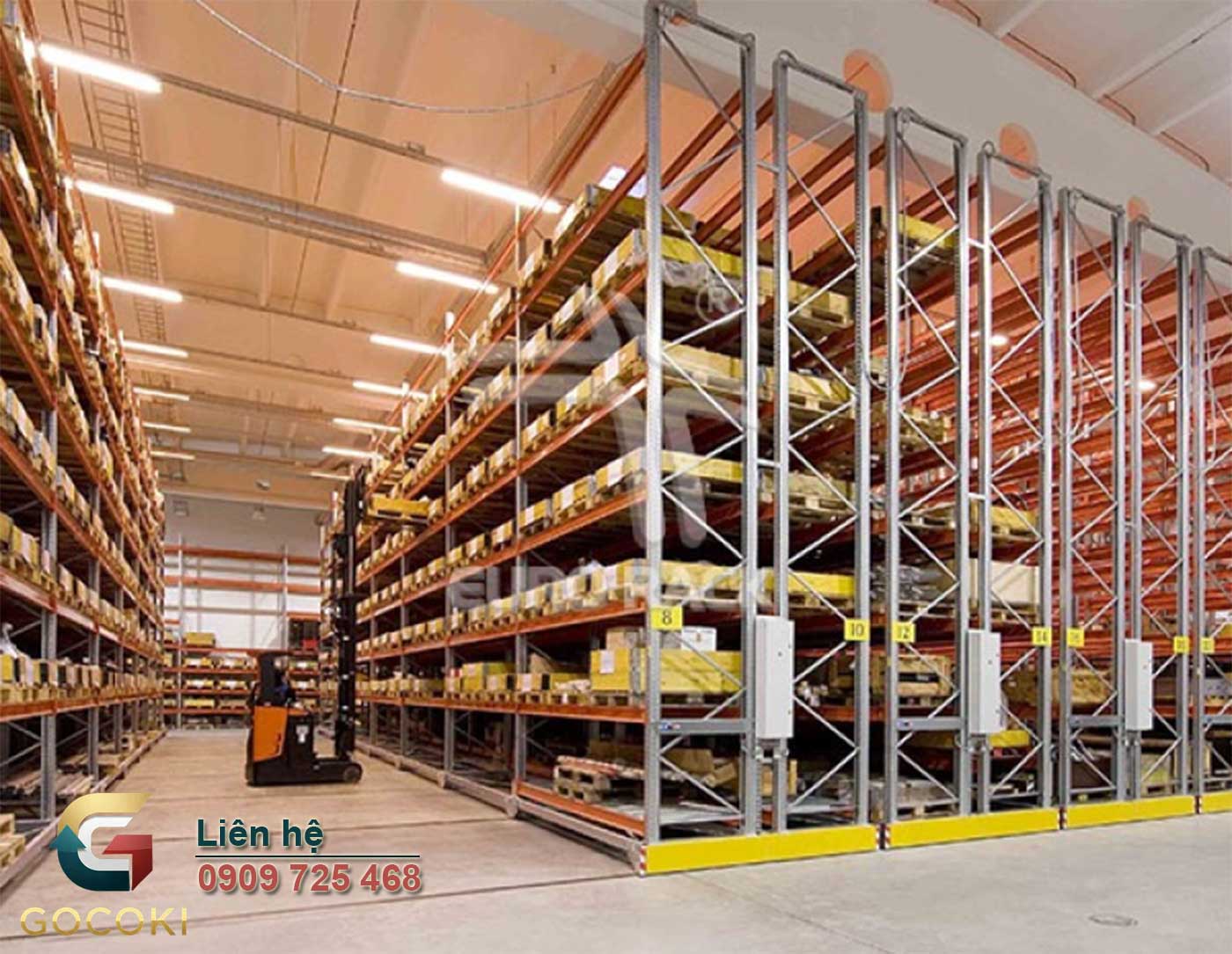 Kệ Mobile Pallet thanh lý giá rẻ, mới 95% cho kho lạnh